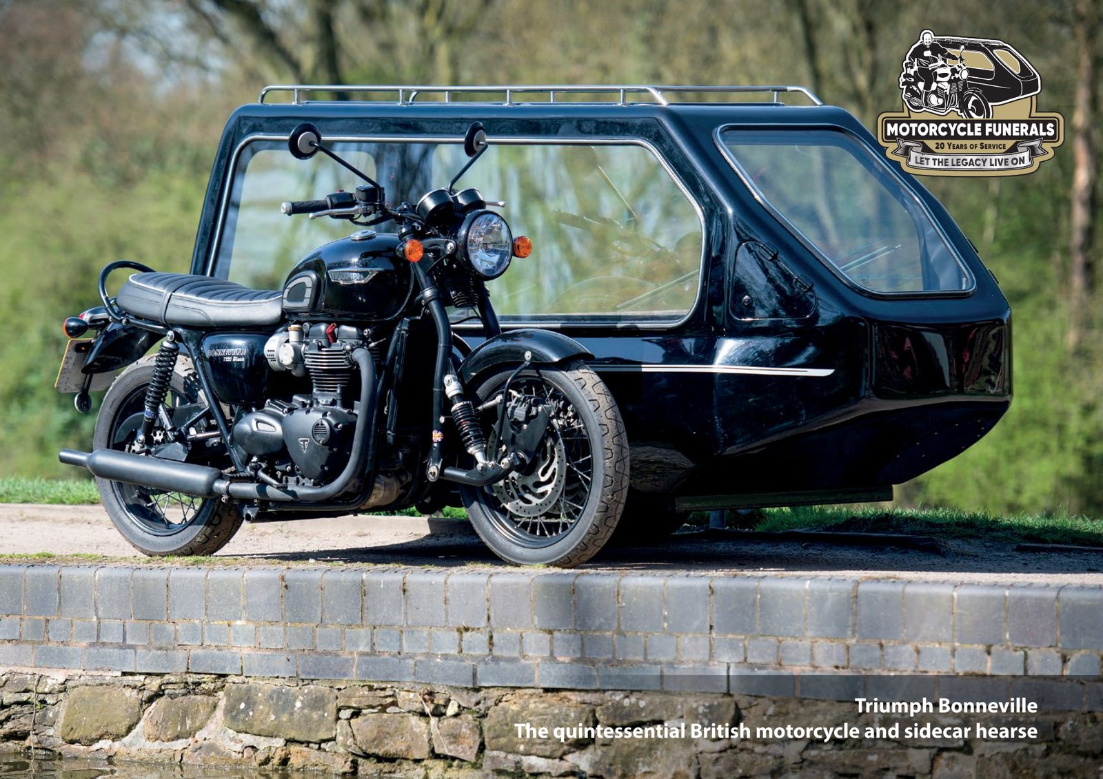 Triumph Bonneville motorcycle funeral hearse Leicestershire