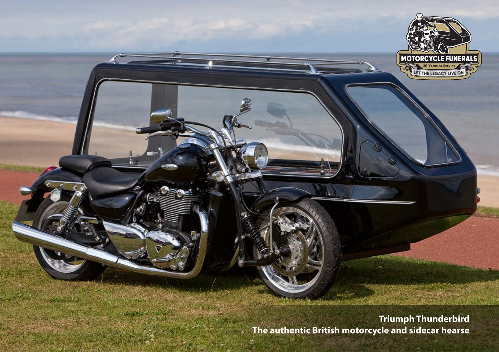 Triumph Thunderbird motorcycle sidecar hearse