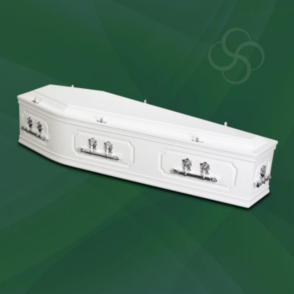Ambassador white modern coffin