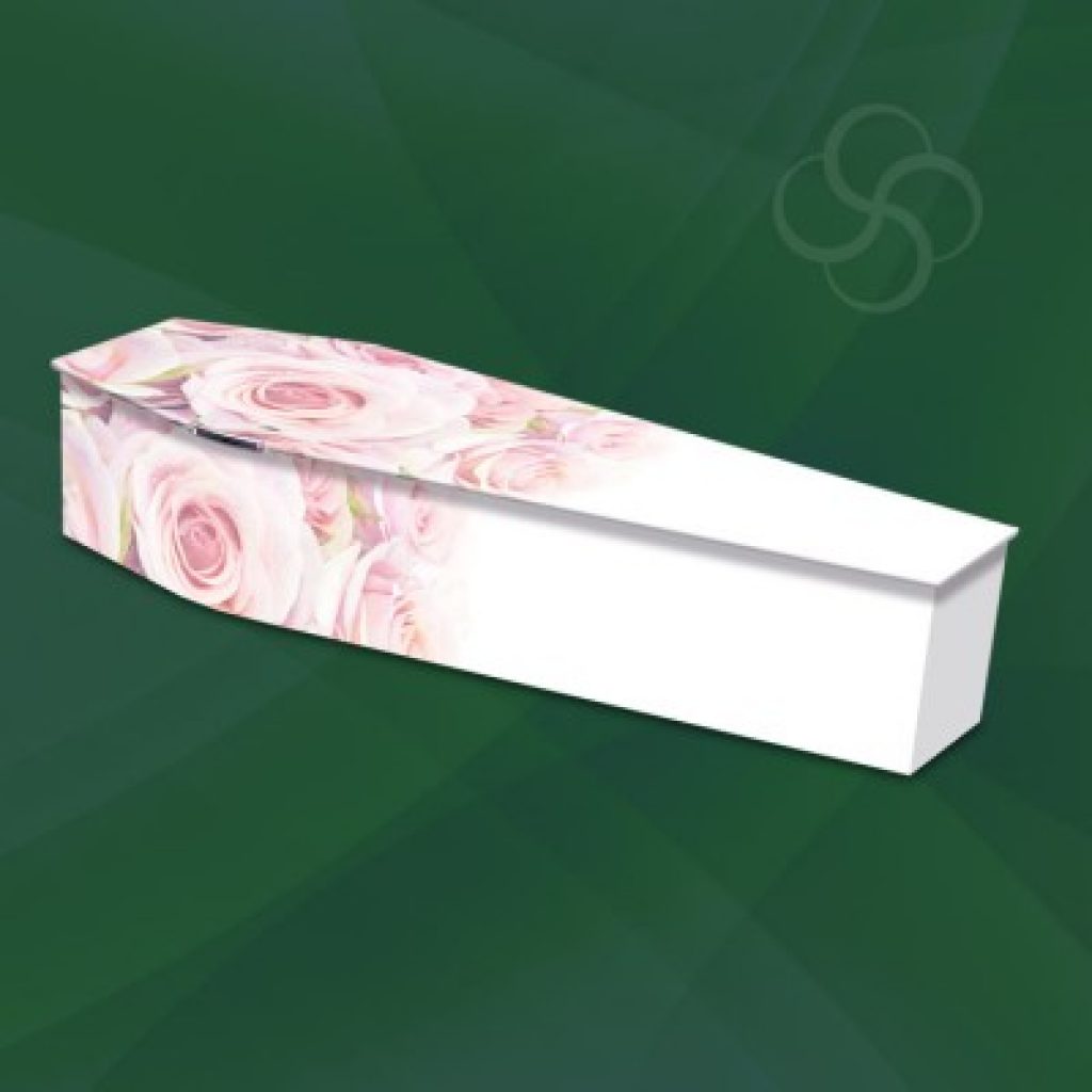 Blushing Roses picture wooden coffin