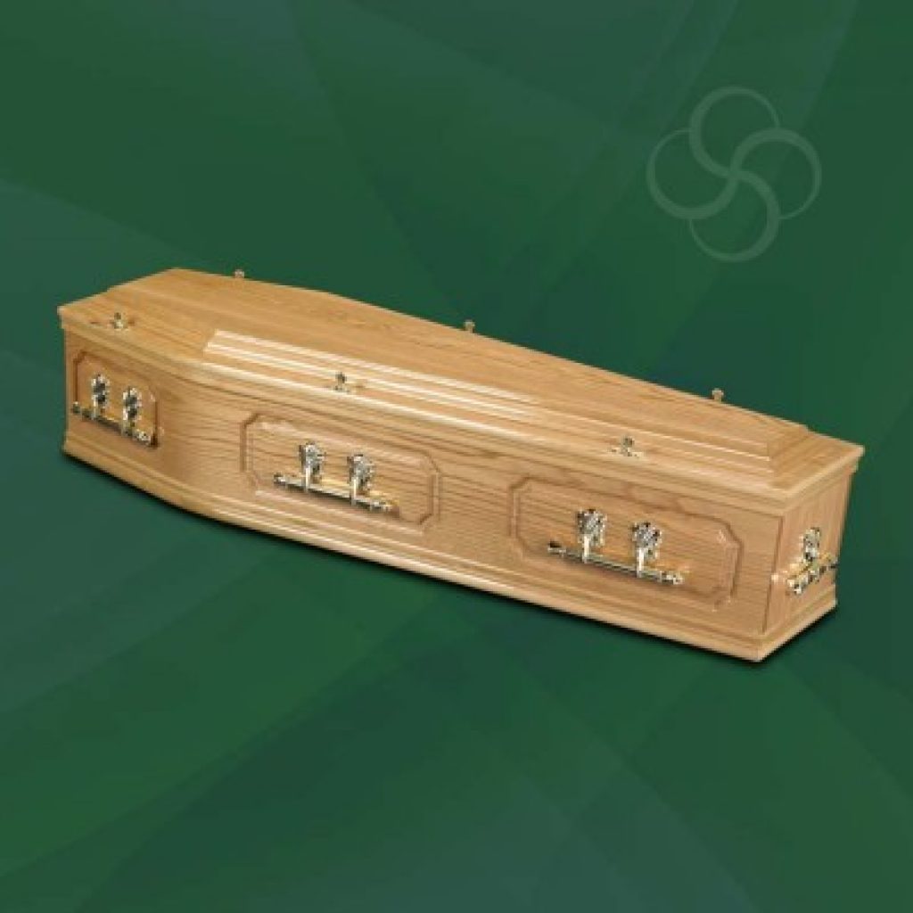 Buckingham light oak coffin