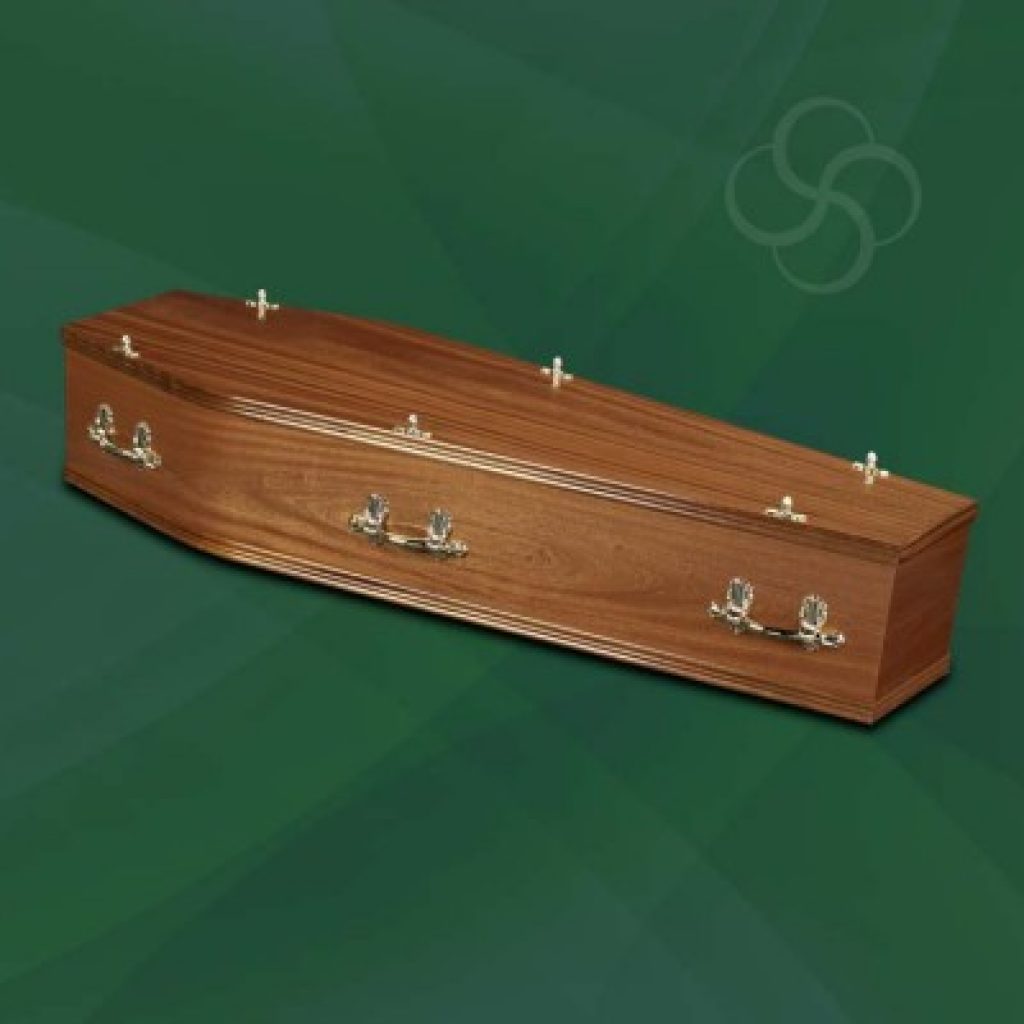 Lincoln light mahogany coffin