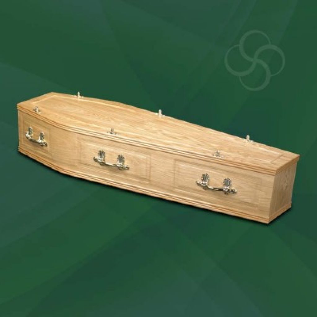 Rutland light oak coffin