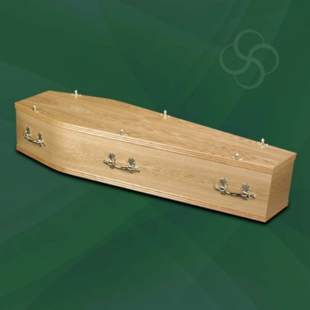 York light oak coffin