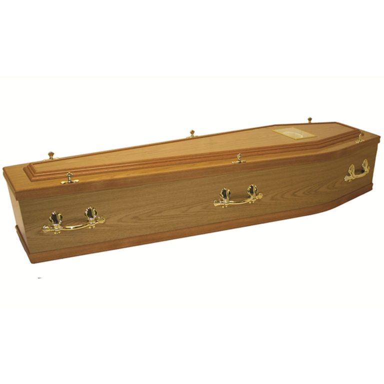 Light Oak effect raised lid coffn
